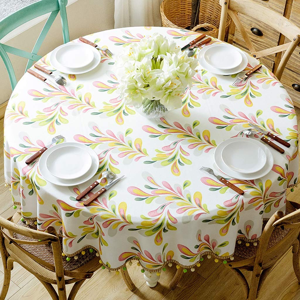 Nappe de cuisine imperméable à l'huile grande nappe ronde anti-brûlante 180cm