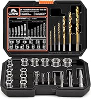 Vista 1 de Juego de 26 extractores de pernos y brocas izquierdas, extractor fácil para tornillo con juego de extractor de brocas inversas para tuercas dañadas