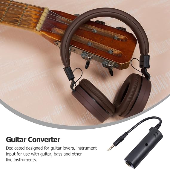 YARNOW Guitar Interface Converter for Electric Guitar Mobile Phone and Tablet Audio Adapter Compatible with Recording and Amplifier Equipment