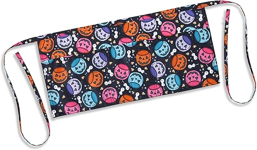 Miniatura 3 de Delantal de cintura de Halloween con bolsillos, medio delantal de calabaza para mujer, camarera, servidor, profesor, cocina, Varios colores