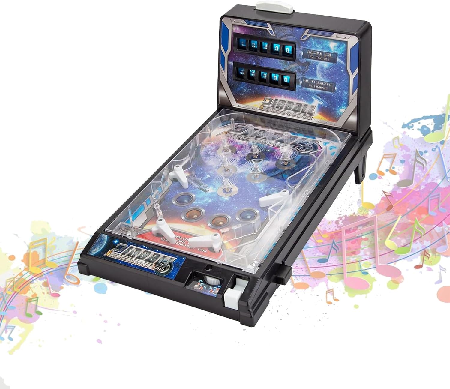 Portable Pinball Machine with Light and Scorekeeper, Mini Table Pinball Games Machine for Children and Family, Electronic Retro Arcade Machine, Pinball Gifts