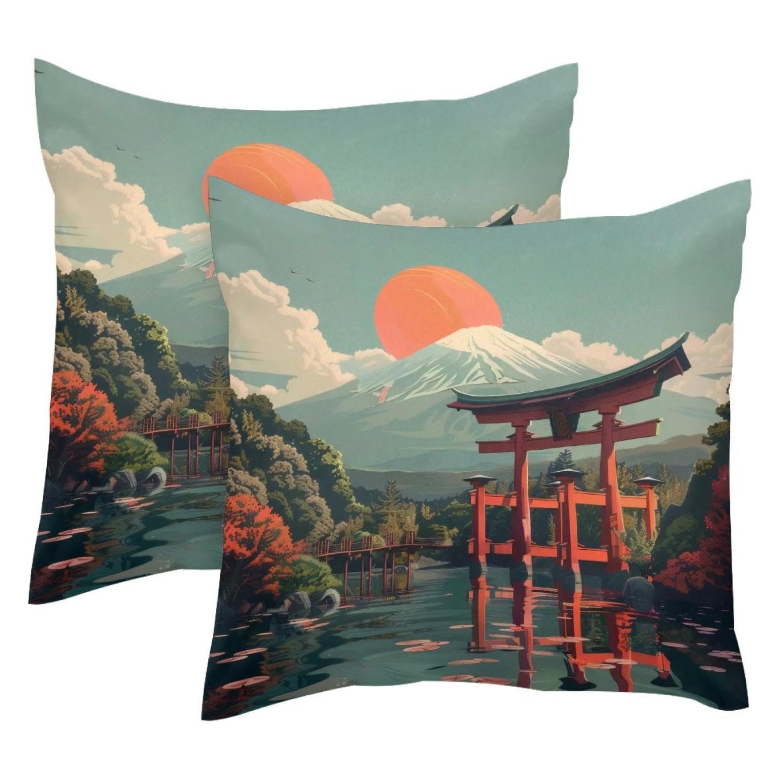 Housses de coussin velours 50x50 cm decoration sanctuaire japonais