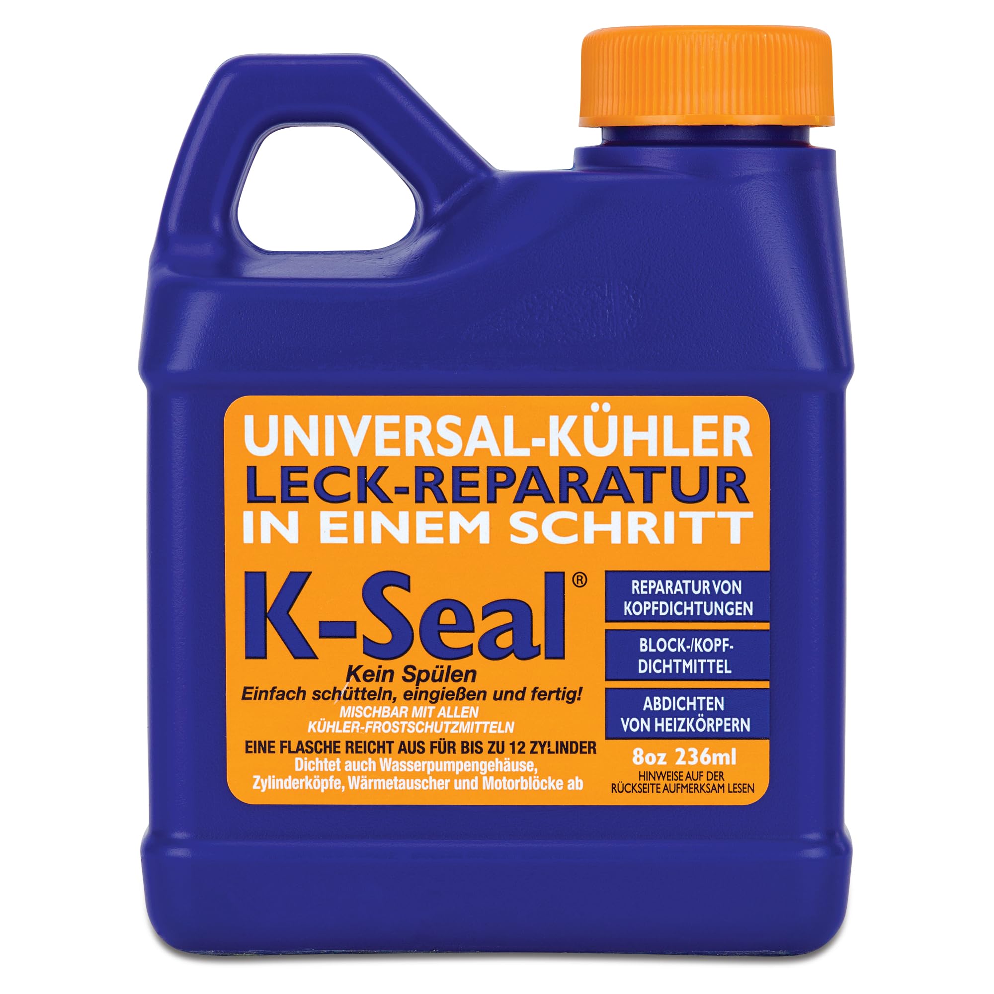 K-Seal Universal-Kühlerdichtmittel 236 ml – Kühler-Leck-Reparatur für Auto, LKW & Motorrad | Kühlsystem Dichtmittel für Motorblock, Zylinderkopf & Wasserpumpe | Stoppt Undichtigkeiten sofort