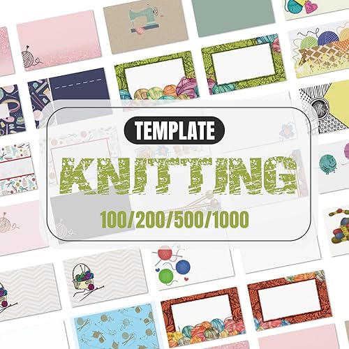 Miniatura 2 de Tarjetas de visita personalizadas con plantillas de tejer, tarjetas de visita personalizadas con tu logotipo, papel mate de 3.5 x 2 pulgadas, 10.58