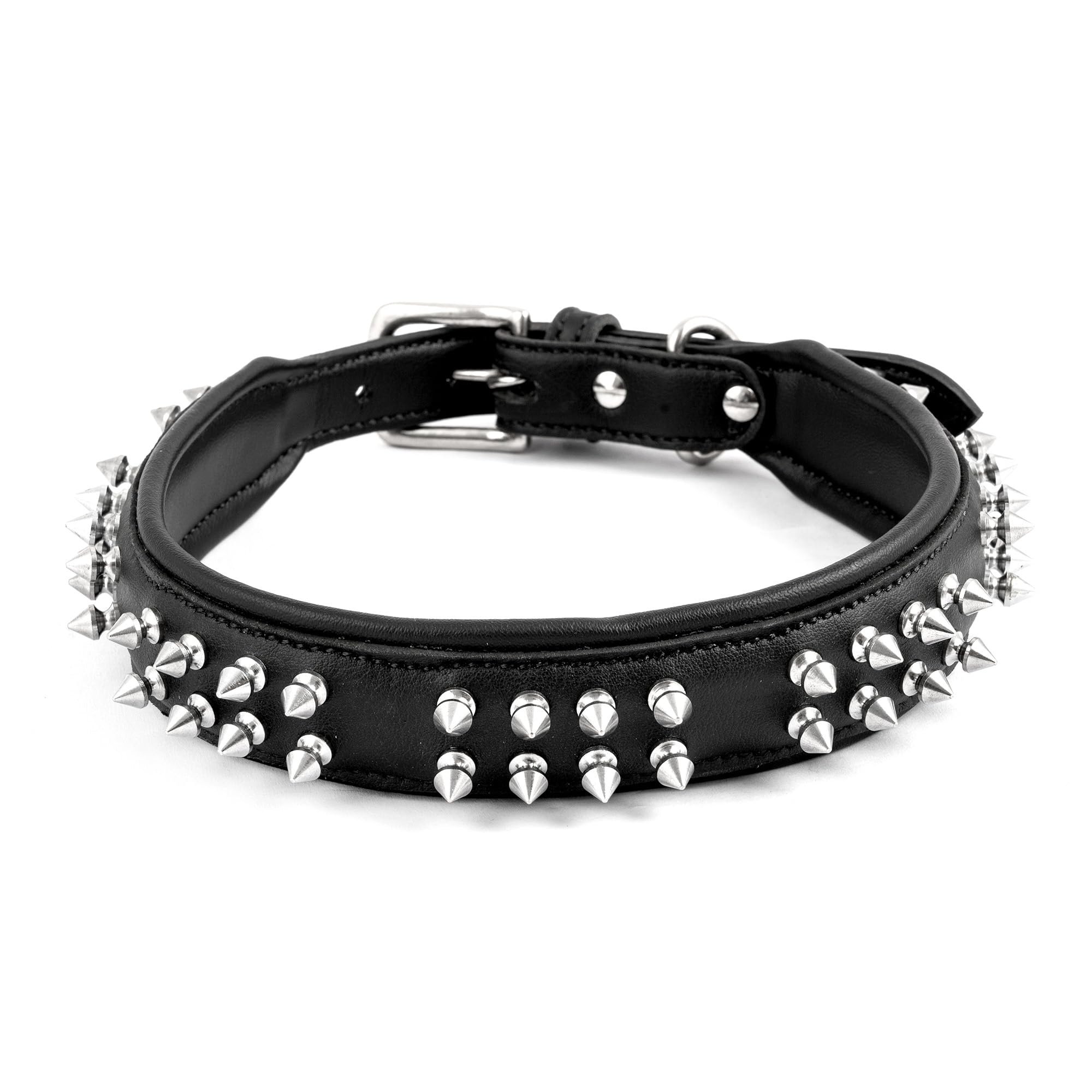 Adil’s Micro Fiber Dog Collar with Spike, Adjustable Metal Buckle Studded Collars for Small, Medium, & Large Dog with D Ring, Width (38mm) Size: XL,Black (B0CNKHLHQZ) Amazon Price History, Amazon Price Tracker