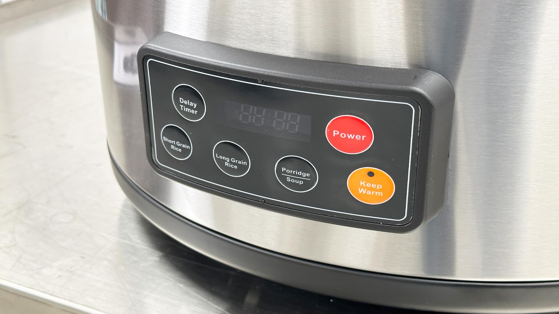 ETL Commercial Electric Rice Cooker, 45-Cup Capacity, Digital Control Panel with Keep Warm Function, Stainless Steel GR06