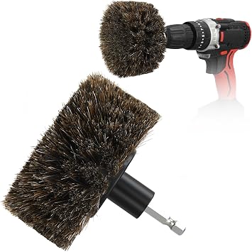 Horse Hair Brush for Drill, for Leather, Car Interior, Upholstery