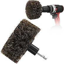 DkOvn Horse Hair Brush for Drill, for Leather, Car Interior, Car Wheel, Upholstery, Furniture, Carpet