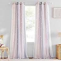Vista 47 de NICETOWN - Cortinas opacas traslúcidas de capas superpuestas con ojales en la parte superior (52 pulgadas de ancho).
