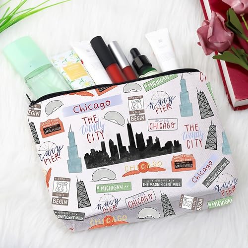 Miniatura 5 de GJTIM Regalo temático de Chicago, regalo de Chicago Skyline, regalo de recuerdo de Illinois, bolsa de regalo de viaje de Chicago, bolsa de