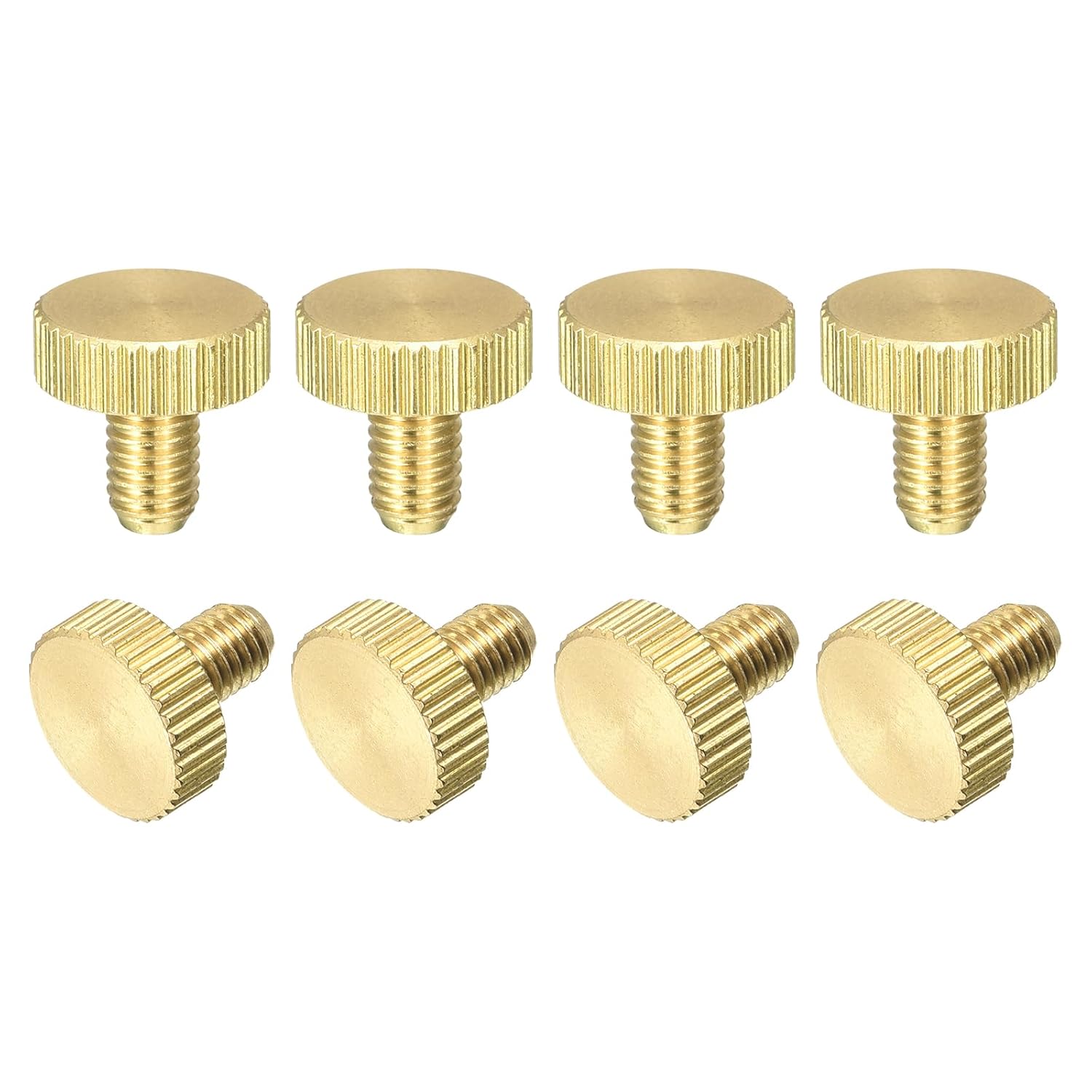Knurled Thumb Screws, M5x8mm Flat Brass Bolts Grip Knobs Fasteners for Home, Electronic, Machine 8Pcs