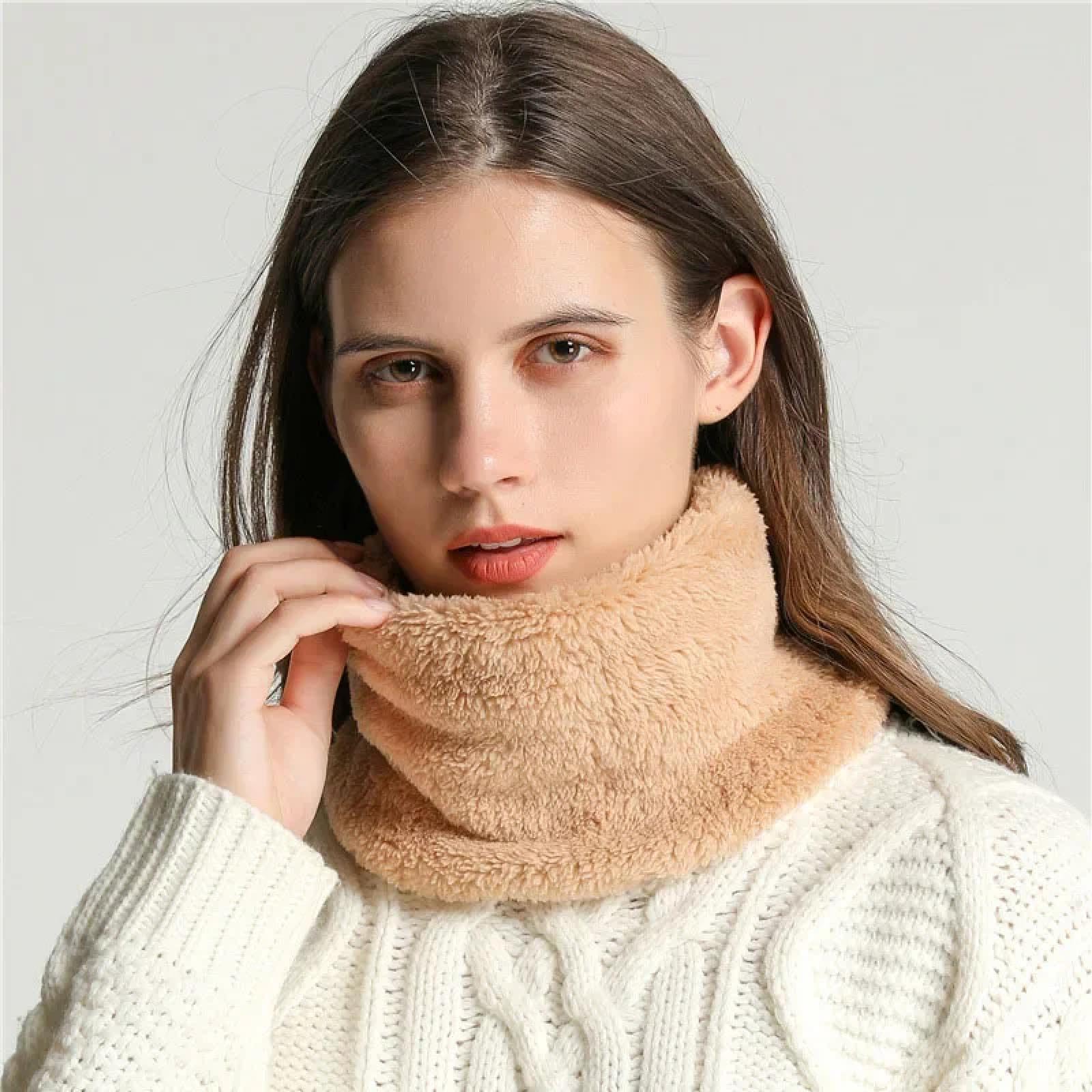 Sciarpa Donna Scialle Uomo Cappello Caldo Fazzoletto Sciarpa Solido Peluche Collo Grosso Sciarpe Uomo Donna