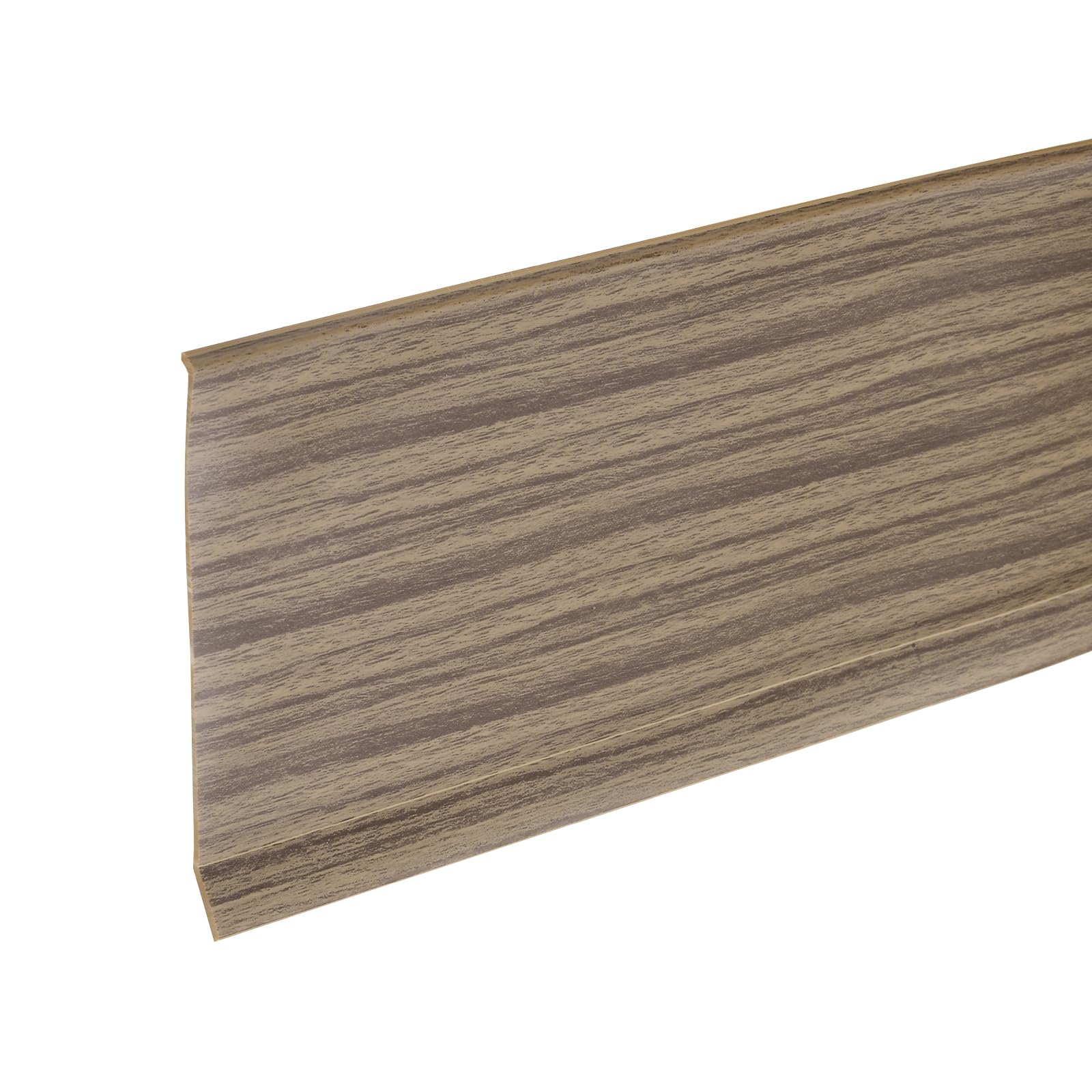 Moldura flexible para zócalo de 15 pies grano de madera marrón para remate de paredes de PVC