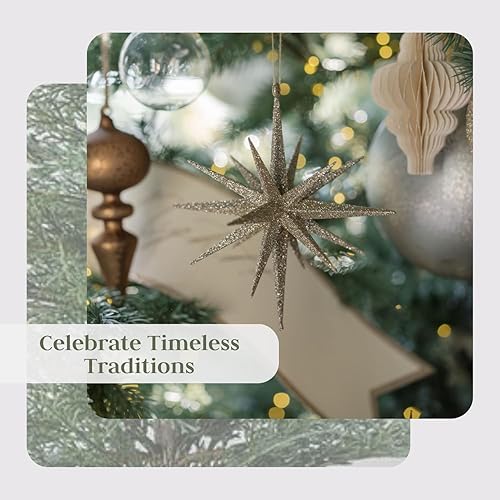 Miniatura 3 de Sinclair & Moore Holiday Collection 2023 por CG Hunter, juego de 4 adornos de cristal dorado antiguo de 4 pulgadas para árbol de Navidad,