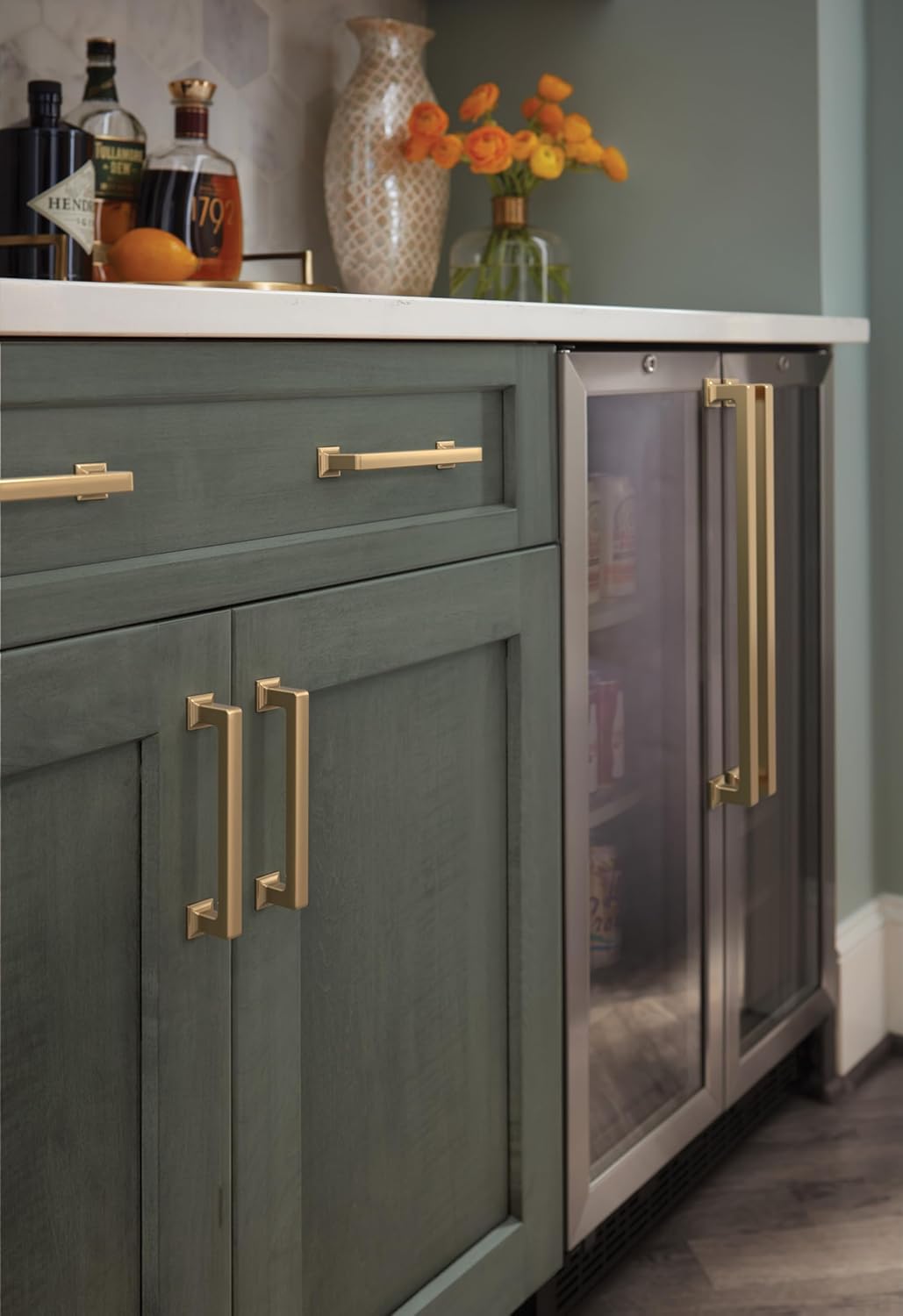 Amerock Lintel 18 inch (457mm) Center-to-Center Champagne Bronze Appliance Pull, BP37450CZ