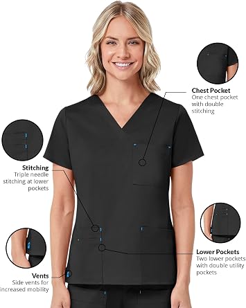 Maevn Women's Blossom 3-Pocket V-Neck Top