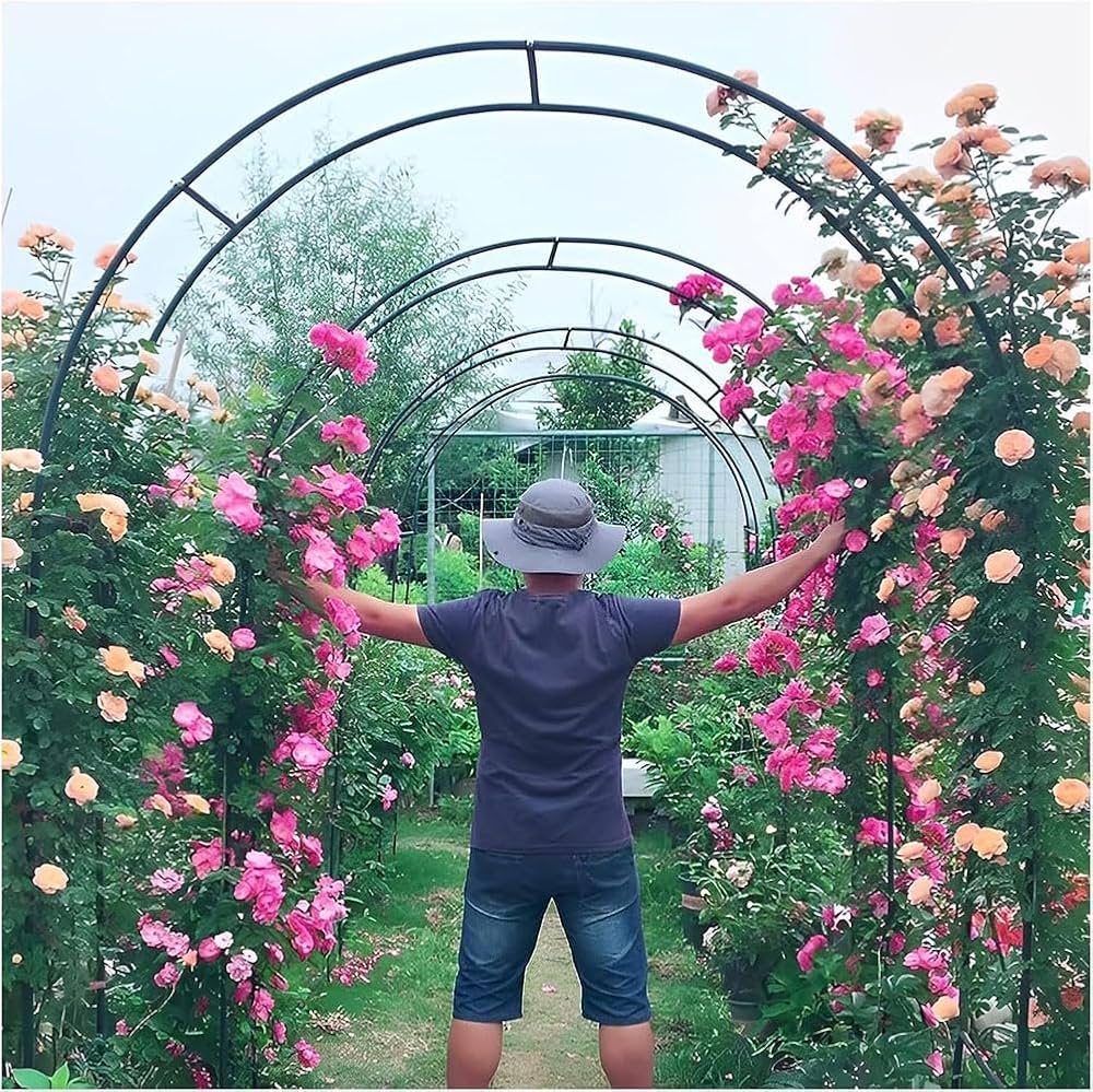 ガーデンアーチ　ローズアーチ　エクステリア　木製 Amazon | ガーデンアーチトレリス 金属製の大きなアーチ型ローズ