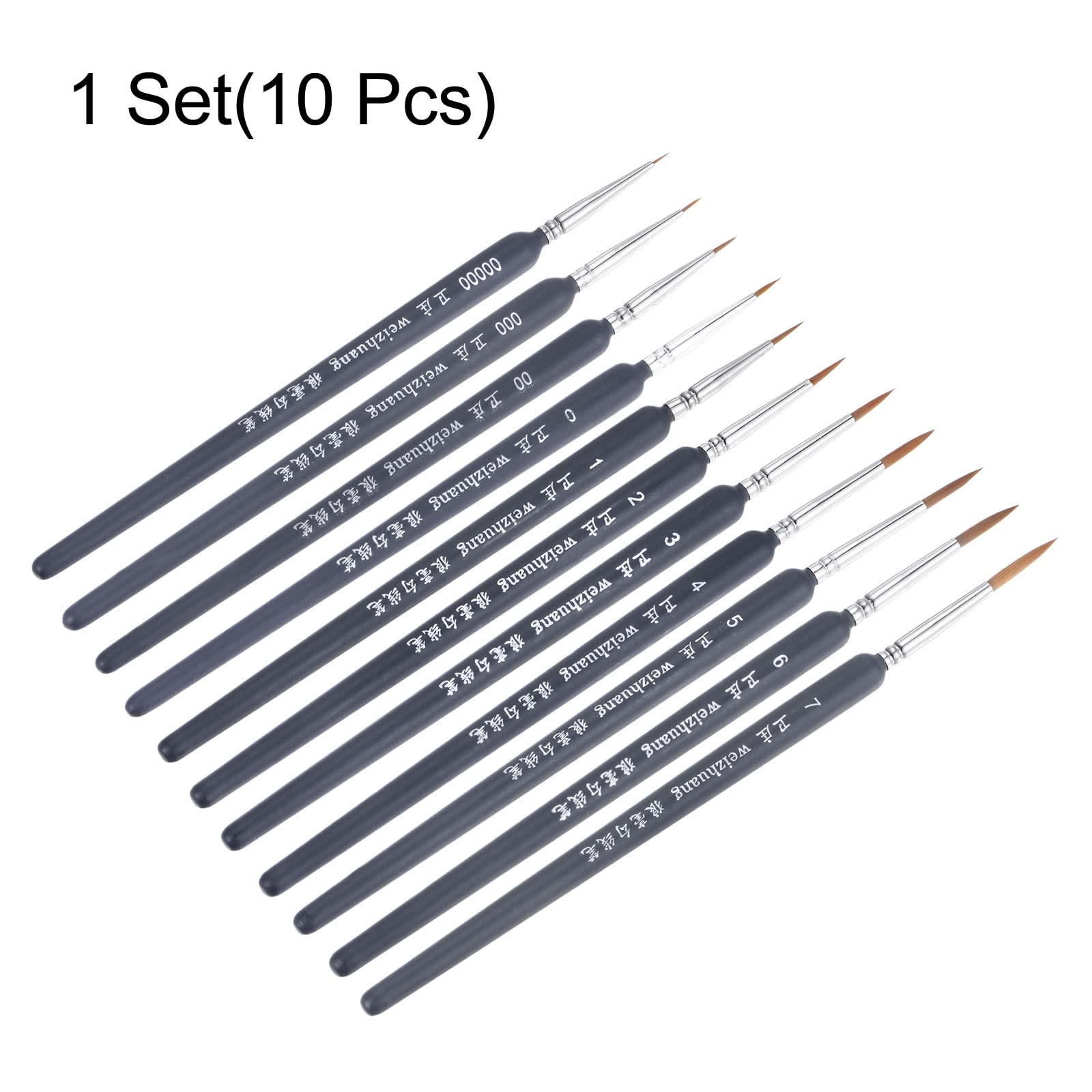 Sourcing Map 3er Set Mini-Malpinsel – 3 Mm Feine Spitze, 178 Mm Länge, Für Aquarell, Acryl & Öl