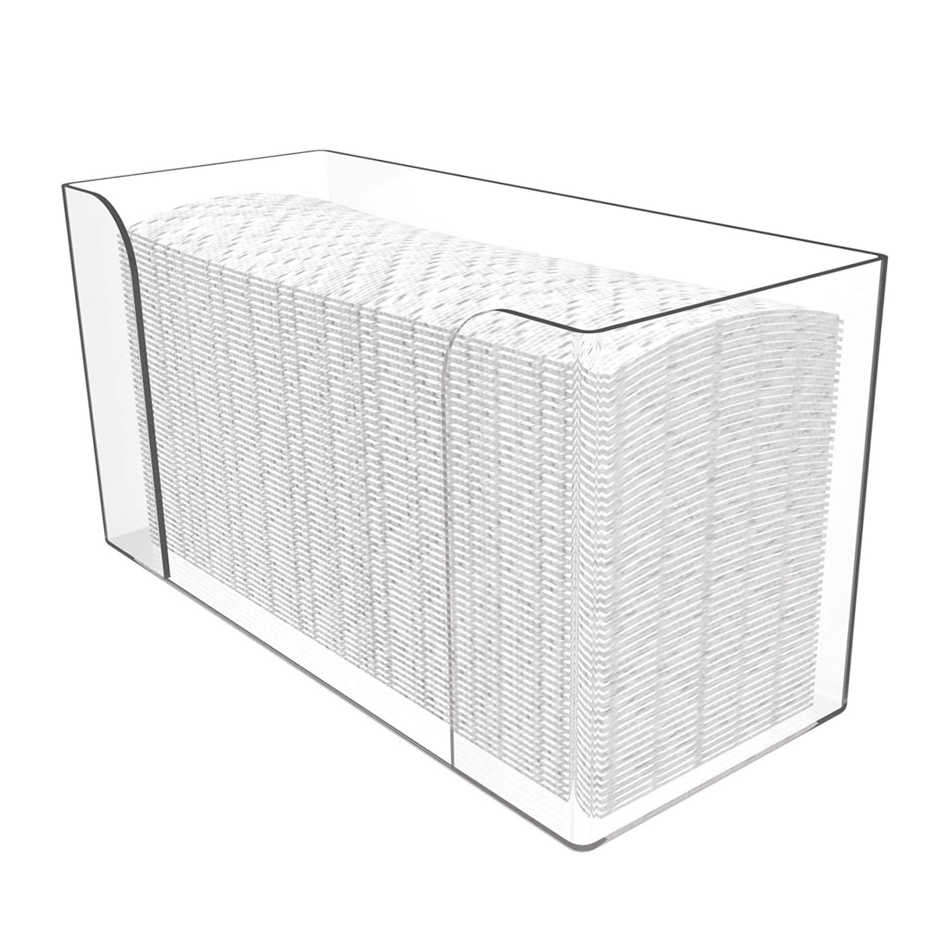 Takingup White Paper Towel Holder Countertop Paper Towel Holder Clear Acrylic Guest Rack For Or C Fold Towels Capacity 150 Towels 29X10 6X17cm