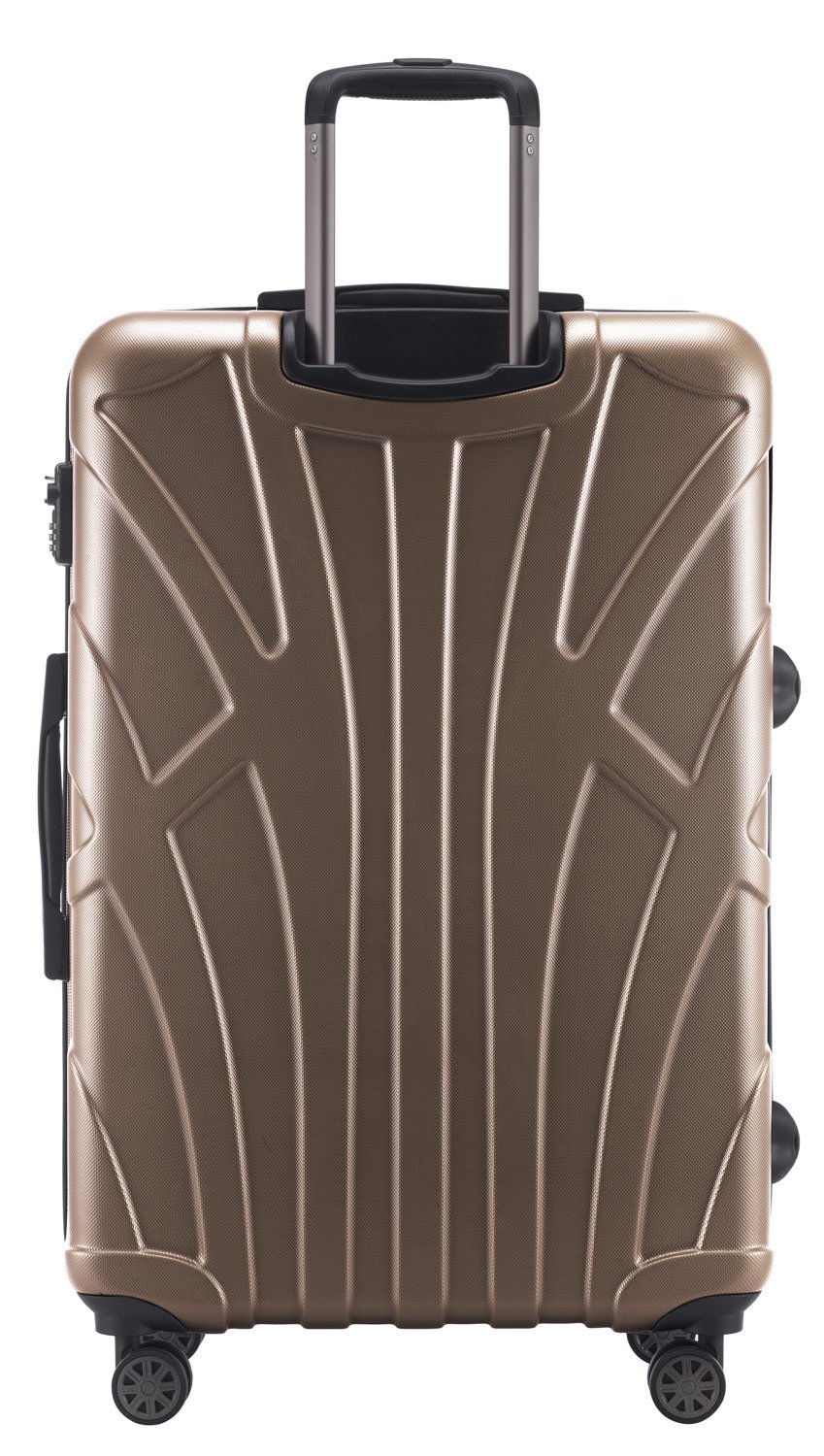 Suitline – 4er Set aus Handgepäck, mittelgroßer Koffer, großer Hartschalen-Koffer, übergroßer Reisekoffer Trolley Rollkoffer, TSA, 100% ABS Matt