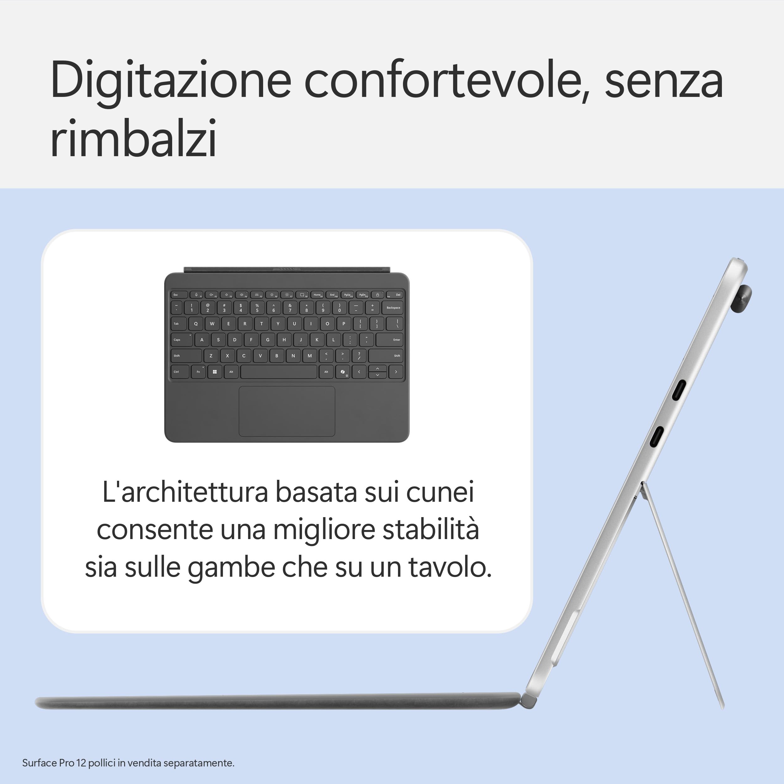 Microsoft Tastiera Surface Pro 12'' con Slim Pen | Compatibile con Surface Pro 12'' | Ardesia