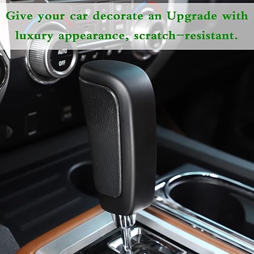 Miniatura 7 de LLKUANG Cubierta de la cabeza de la palanca de cambios de la consola central para Toyota Tundra 2014-2021 Accesorios de coche (negro mate)