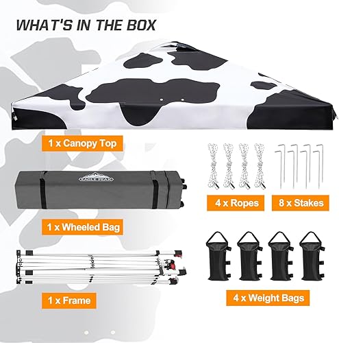 Miniatura 9 de EAGLE PEAK Tienda de campaña desplegable de 10 x 10 pulgadas, toldo instantáneo para exteriores, refugio de pierna recta con altura ajustable y