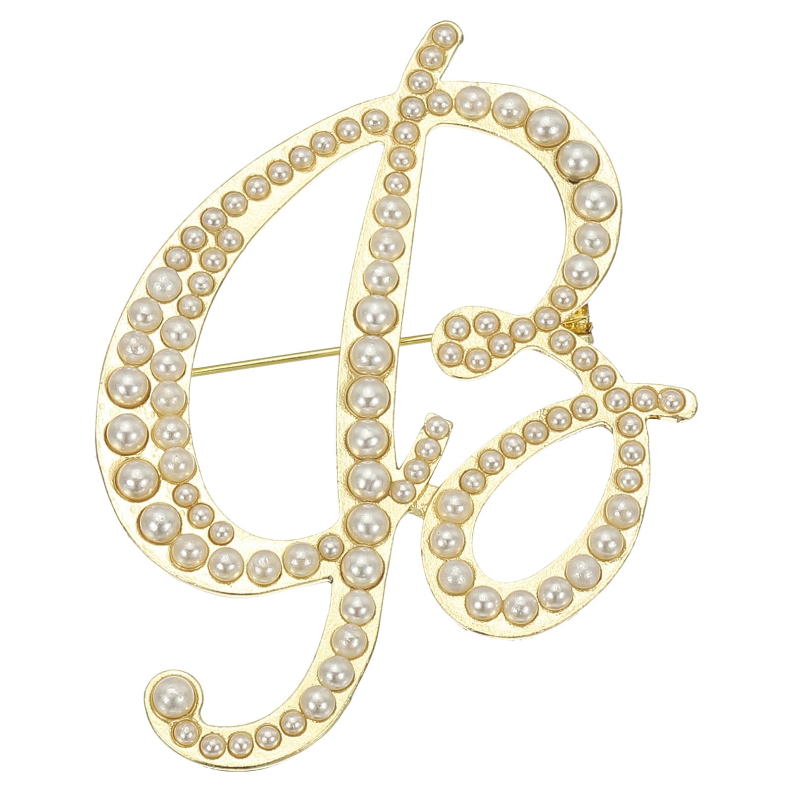 PATIKIL Letter Brooch Pins, Pearl Initial Alphabet Letter Lapel Badges Pin for Women Men Girl Wife Suits Clothes Dress Bouquet Coat Hat Bag Craft Party