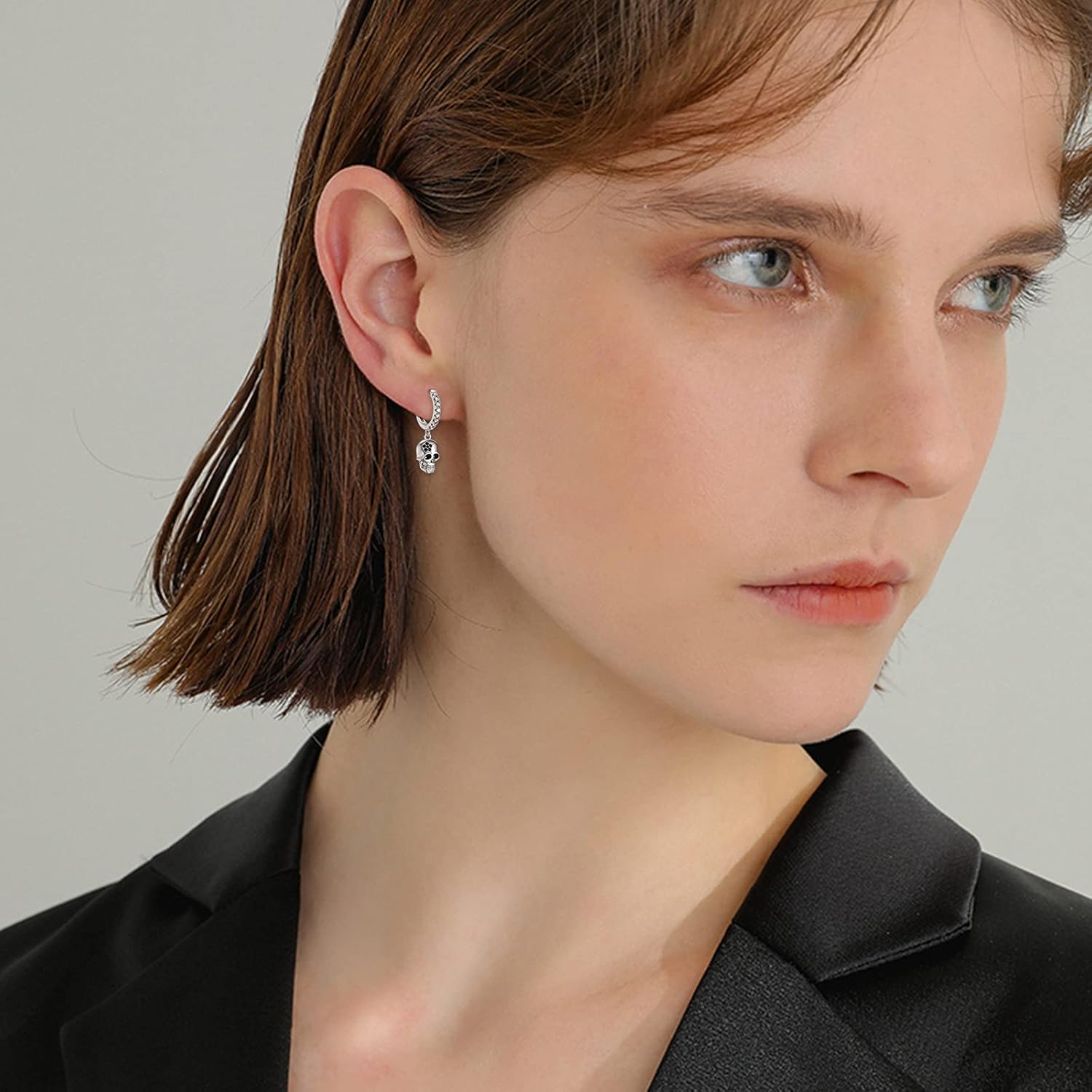 CUOKA MIRACLE Skull Earrings,925 Sterling Silver Dangle Studs Jewelry Gothic Earring for Women Men Sugar Star Skull Earring Goth Halloween Party Jewelry Gifts - Image 3