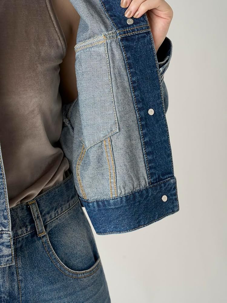 Amazon | [フレイ アイディー] ショート丈オーバービジューデニム