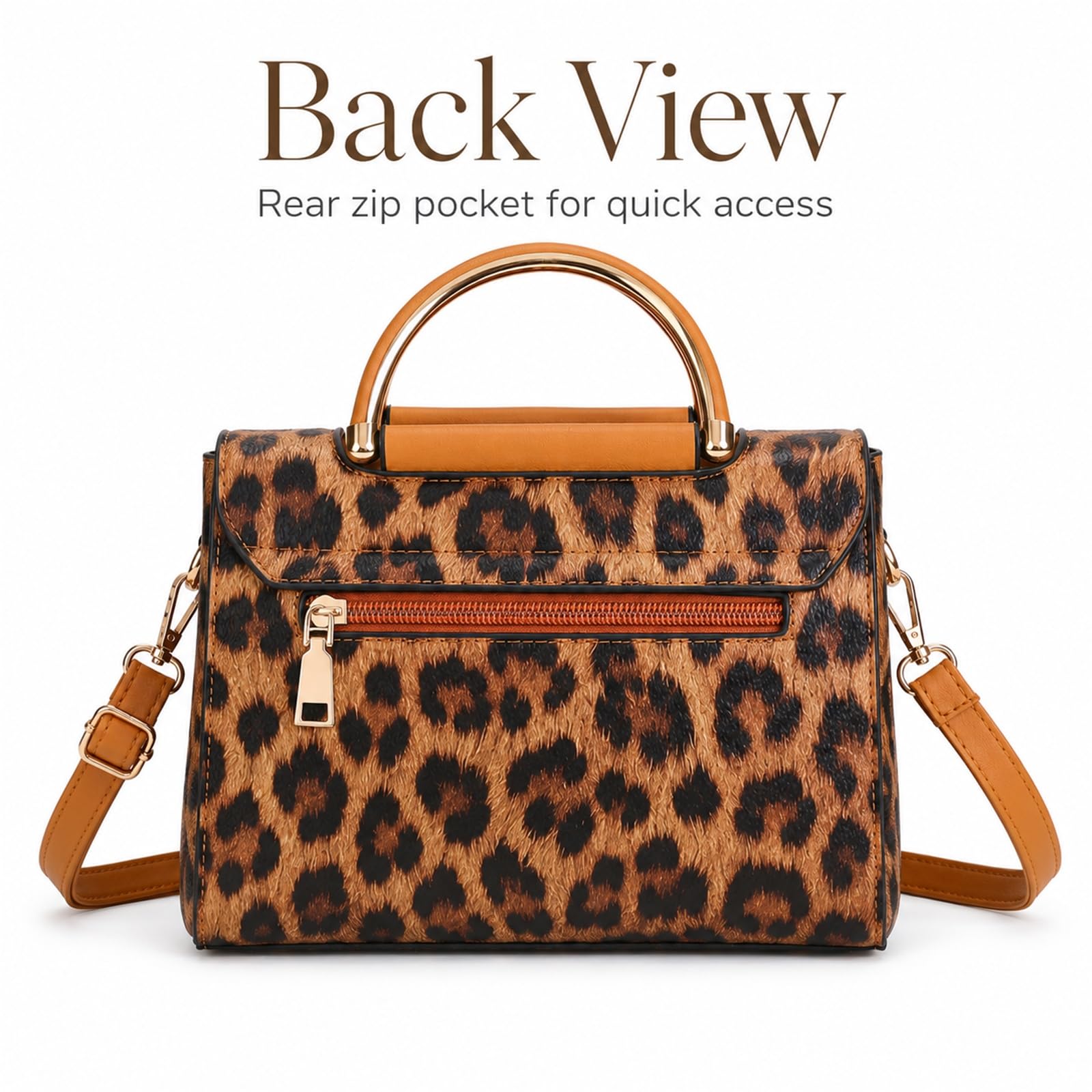 SENDEFN Bolsos de mano para mujer, con estampado de leopardo, elegante, bolso cruzado para mujer, para ocio y viajes