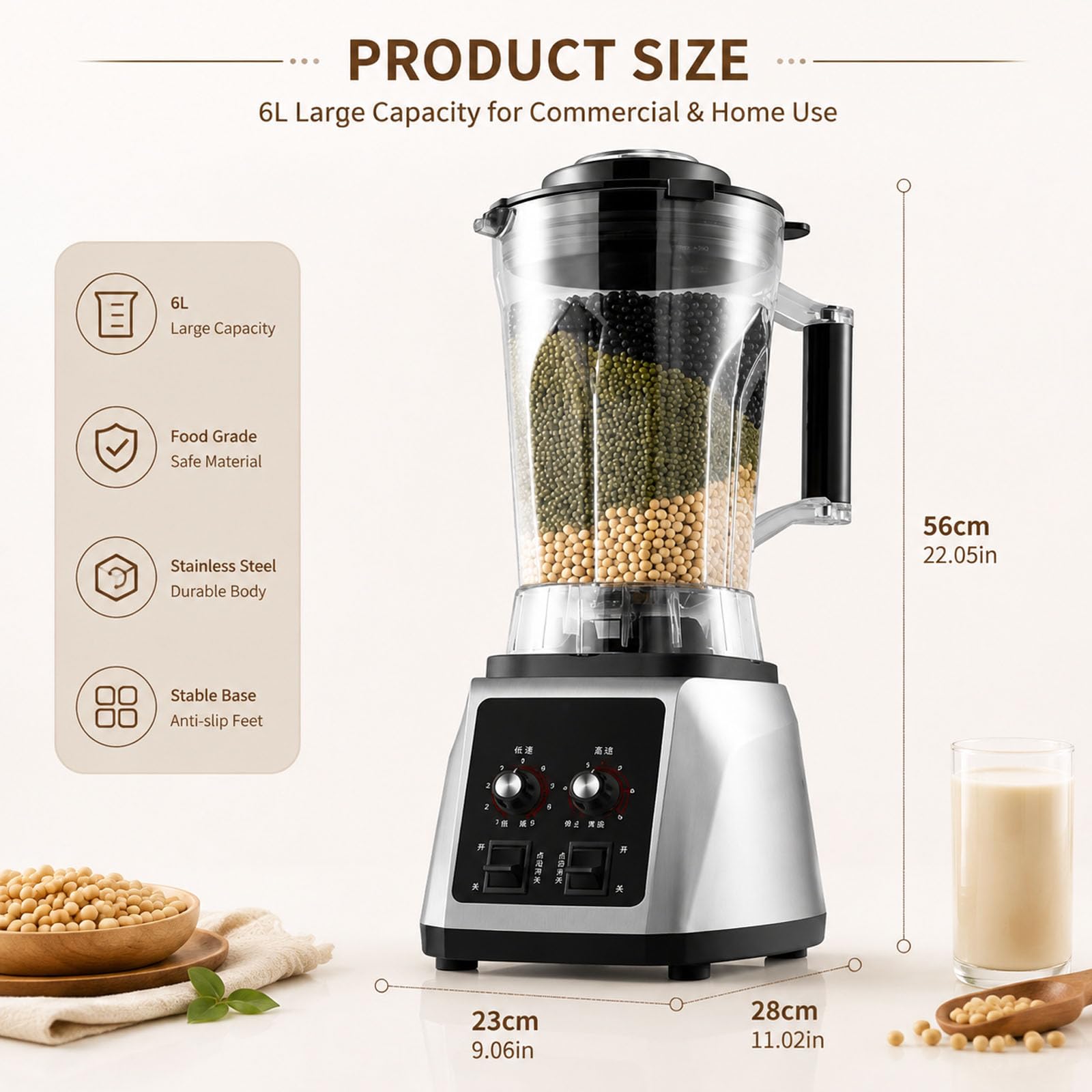 6L Frullatore professionale completamente automatico per latte di soia