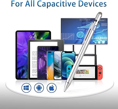 Stylus Pen for Samsung Galaxy Tab A9 A8 A7 - High-Precision Fine Tip Digital Pencil with Magnetic Fabric Cap 2 in 1 Sensitive,Good for Drawing,Pencil for Samsung Galaxy Tab A9 A8 A7,Grey