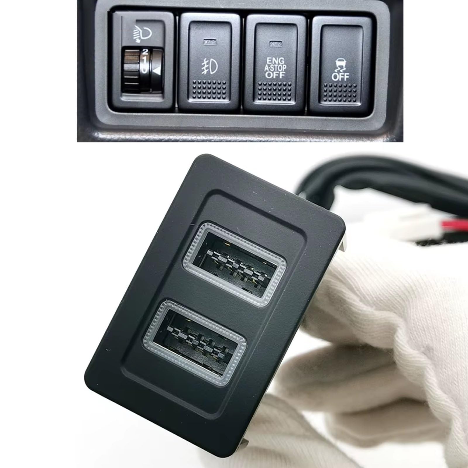 Consola USB Socket AUX Compatible Con Suzuki Para SX4 Para Swift Car Dual Para Adaptador Cargador Enchufe QC3.0 Adaptador Enchufe Interfaz Puerto USB Coche