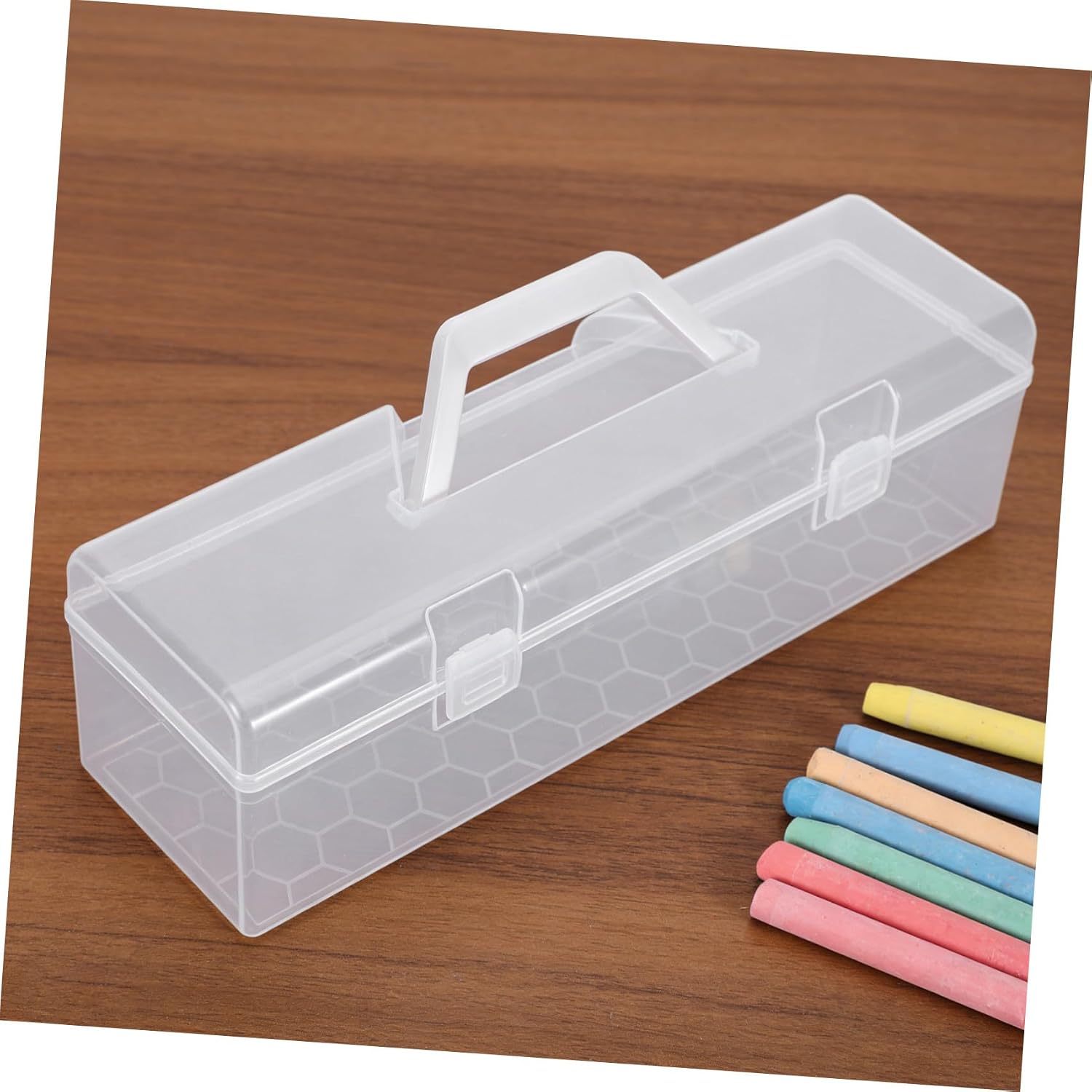 Plastic Painting Brush Case with Handle, 2 Pack