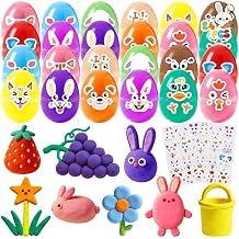 BOLZRA 24Pcs Prefilled Easter Eggs with Butter Slime Toys, No-Sticky Squishy Toys Easter Basket Stuffers for Toddlers, Egg Hunt Party Favors Easter Gifts for Kids Boys Girls