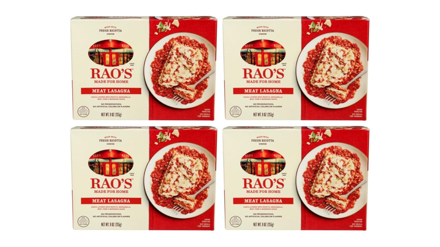 Generic Raos Entree Meat Lasagna, 9 OZ 4 Pack