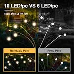 2 Pack lumières solaires de fée, lumières solaire d'extérieur étanches, lumière solaire extérieure pour jardin de jardin de cour avant de porc