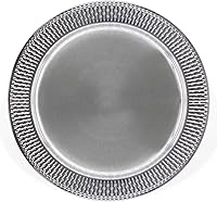 Vista 12 de Placas de cargador de acero inoxidable de 13 pulgadas, 6pcs de plata de la placa de cena de los cargadores redondos del servidor