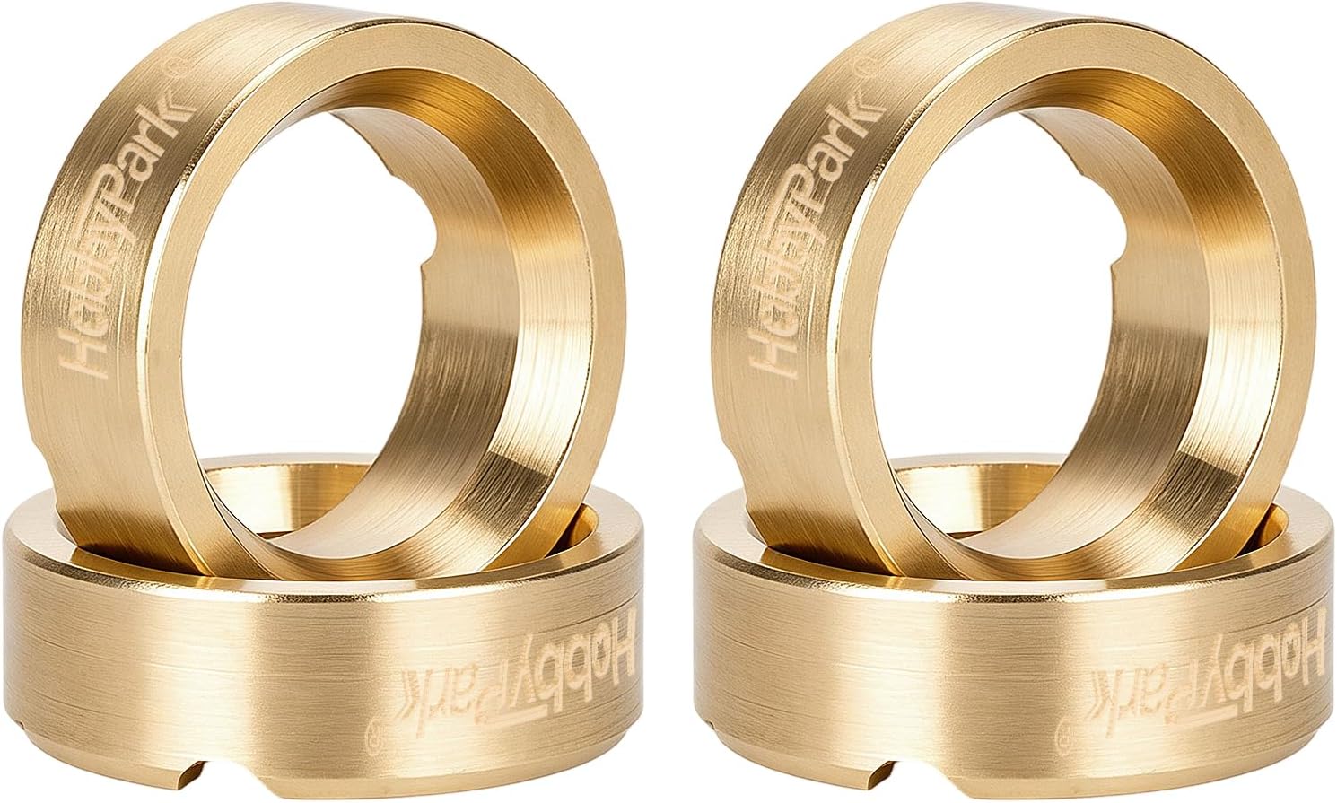 HobbyPark Brass Wheel Weights Set for 1/30 Axial SCX30 Crawler Upgrades (Gold)