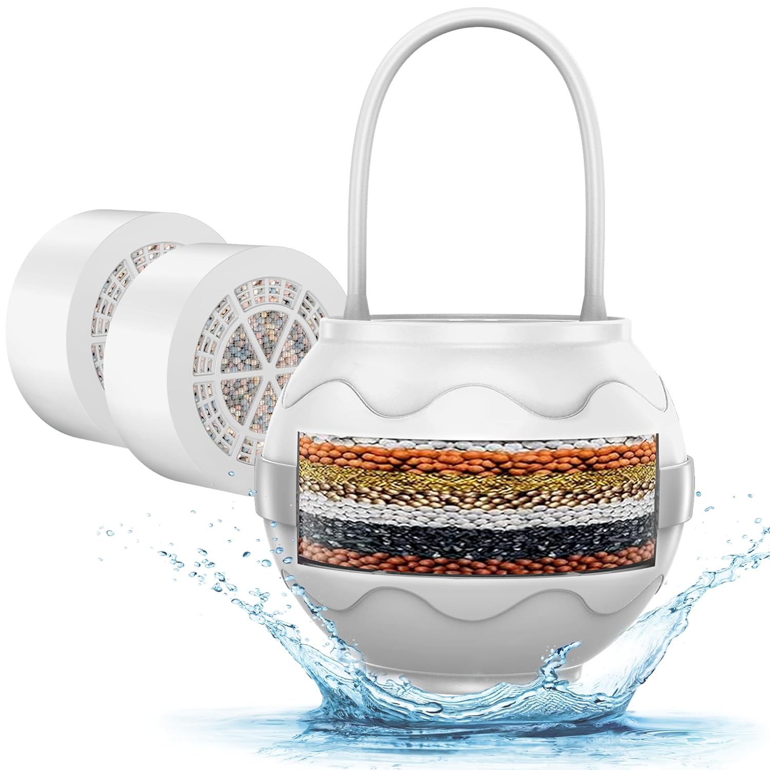 Bath Filter for Tub Faucet(2 Pack Replacement Cartridge)- 8 Stages Bath Water Filter, 2500 Gallons of Filtration, Remove Contaminants, lmproved Skin,Hair,and Nail Condition,BPA-Free(White)