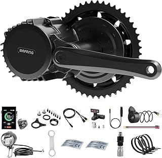Bafang Ebike Conversion Kit 750W 1000W 250W 350W 500W 48V 36V 52V Mid Drive Motor Kit BBS02B BBS01B BBS-HD, Electric Bike Conversion Kit with DPC18 9 Level Display, Gear Shift Sensor