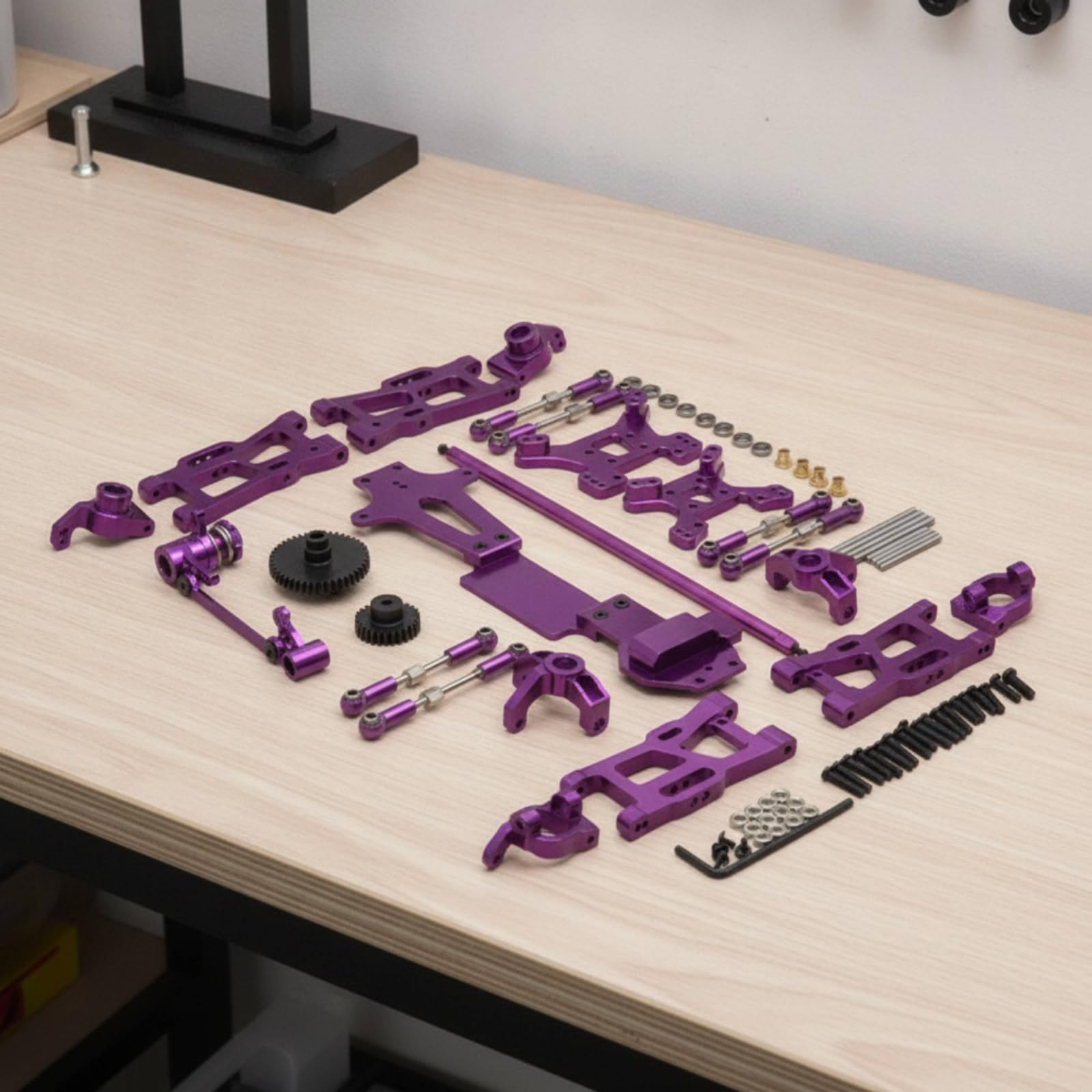 RC-Teilesatz Präzisionsgefertigt Ersatzteile-Set mit Schrauben Stabil Upgrade-Kit für Modellbauer, Modellbau-Werkstatt, Silber