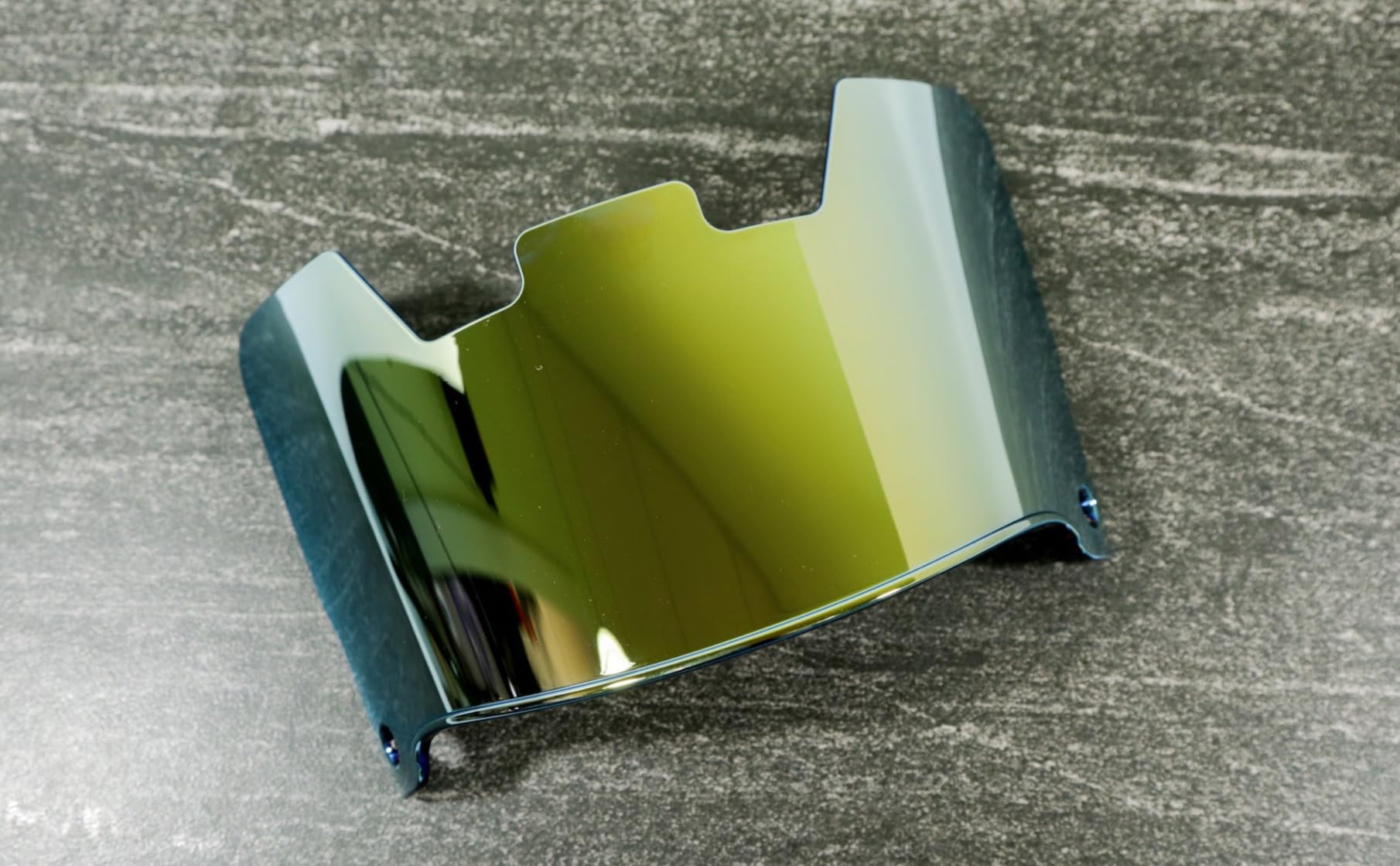 Green Gridiron - Unbranded Football Helmet Visors + Chrome US Flag Helmet Decal (Liquid Metal)