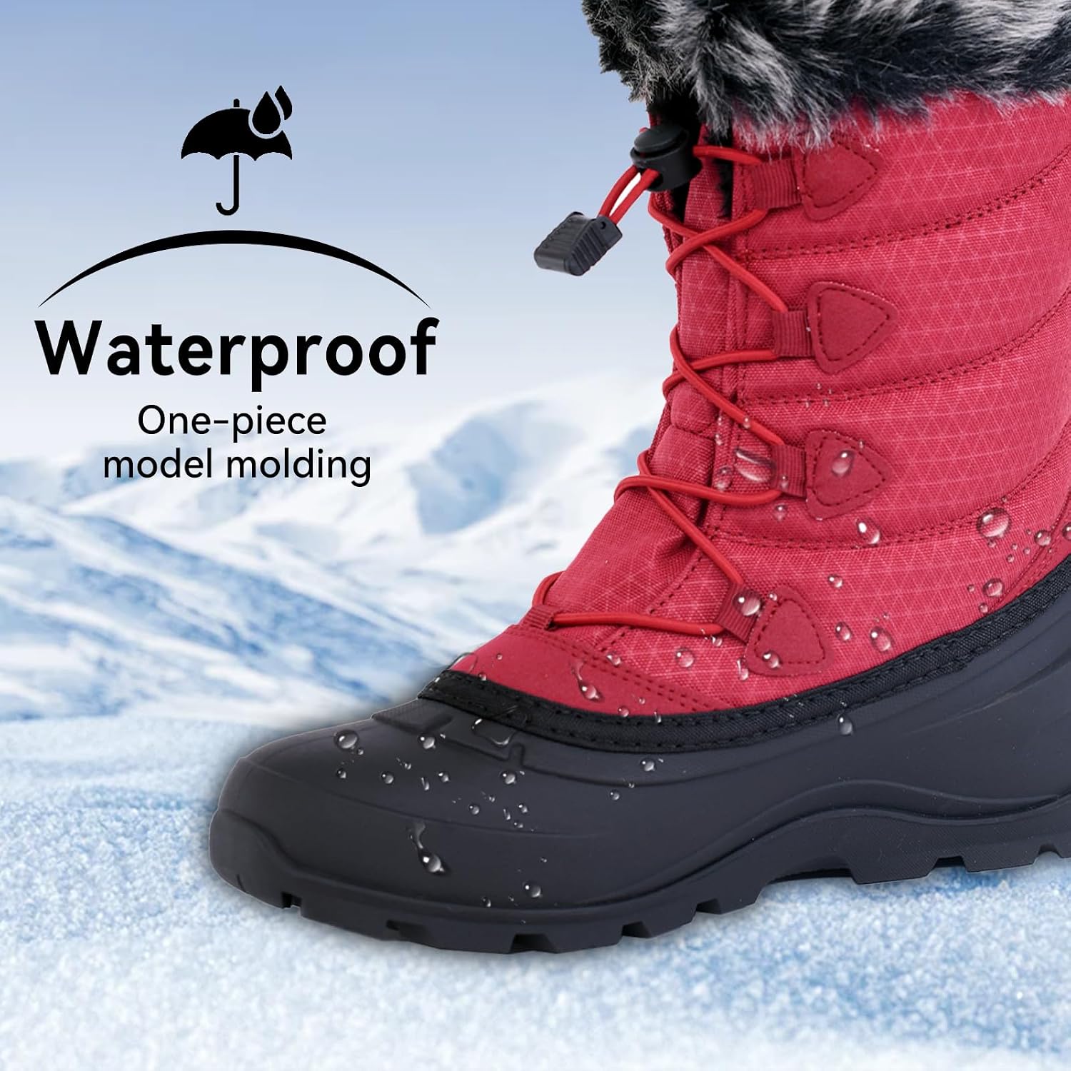 ICEFACE Waterproof Snow Boot Women with Quilted Nylon Fabric and Plush Lining for Ultimate Warmth and Comfort Stylish and Functional Winter Footwear Perfect for Snowy Days and Cold Weather Activitie
