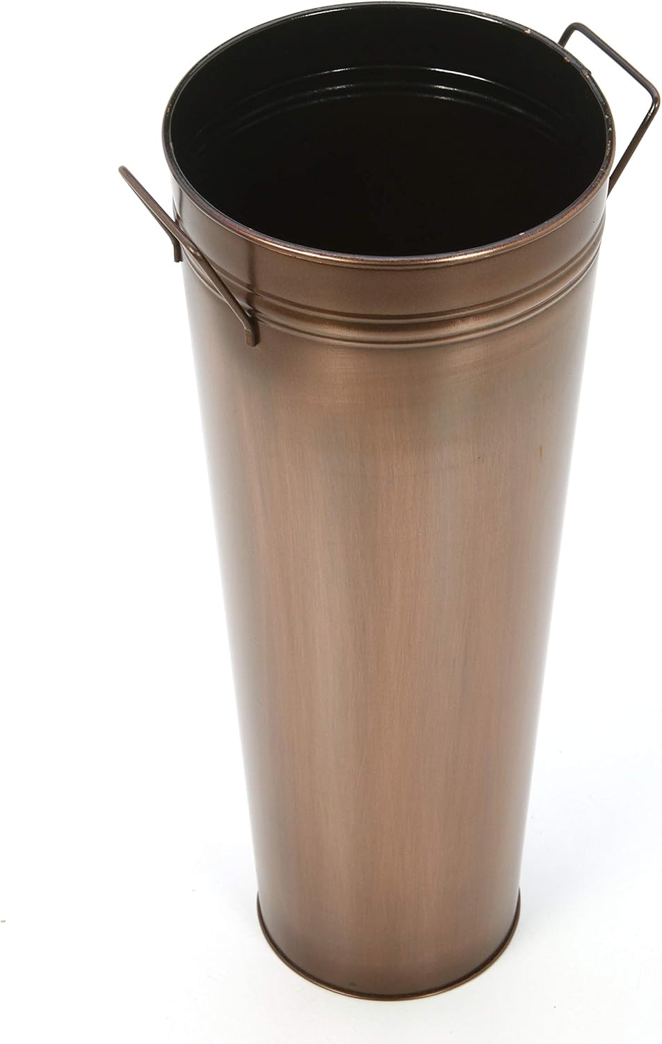 Hosley Antique Bronze French Bucket Vase with Handles 6" Dia x 15" H, Perfect for Weddings, Parties, Country Picnics, Floral Arrangements, Tableware Storage, or Candle Gardens - Rustic Farmhouse Décor - Image 4