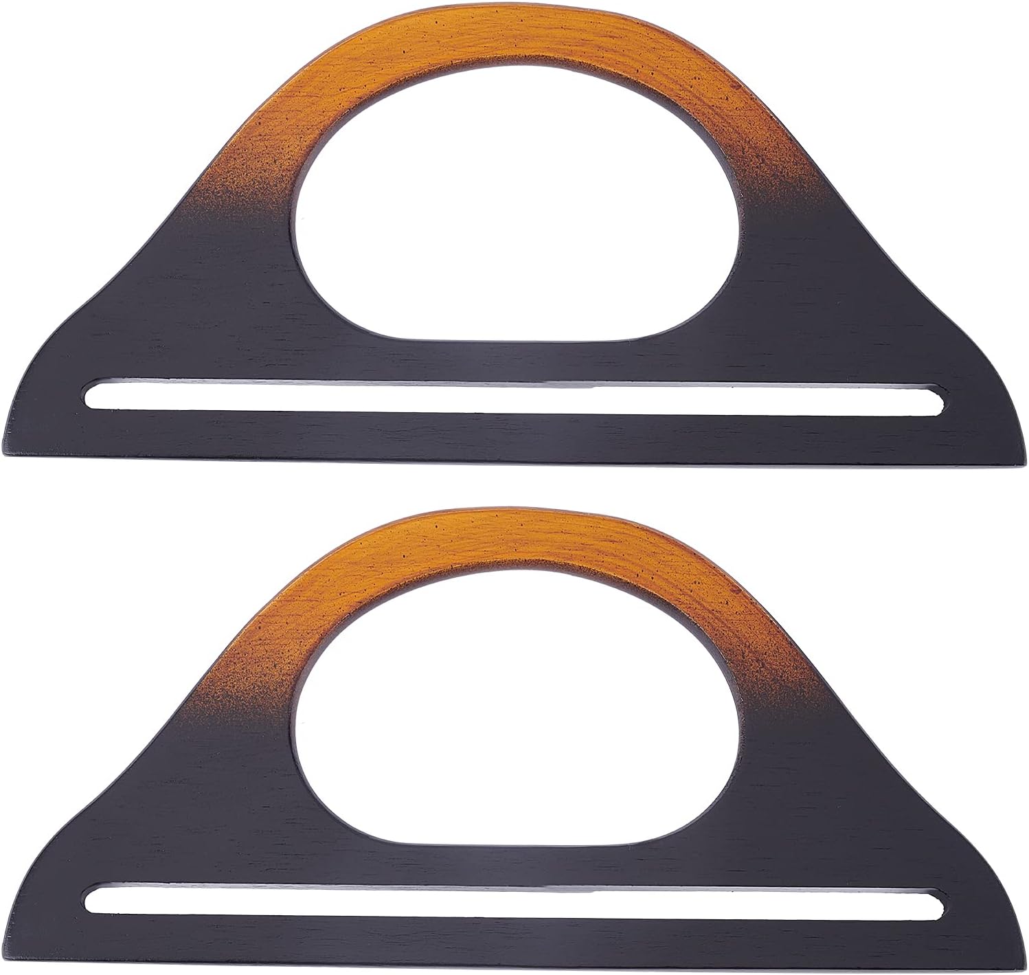 WADORN 2pcs Wooden Purse Handles, DShaped Wooden Bag