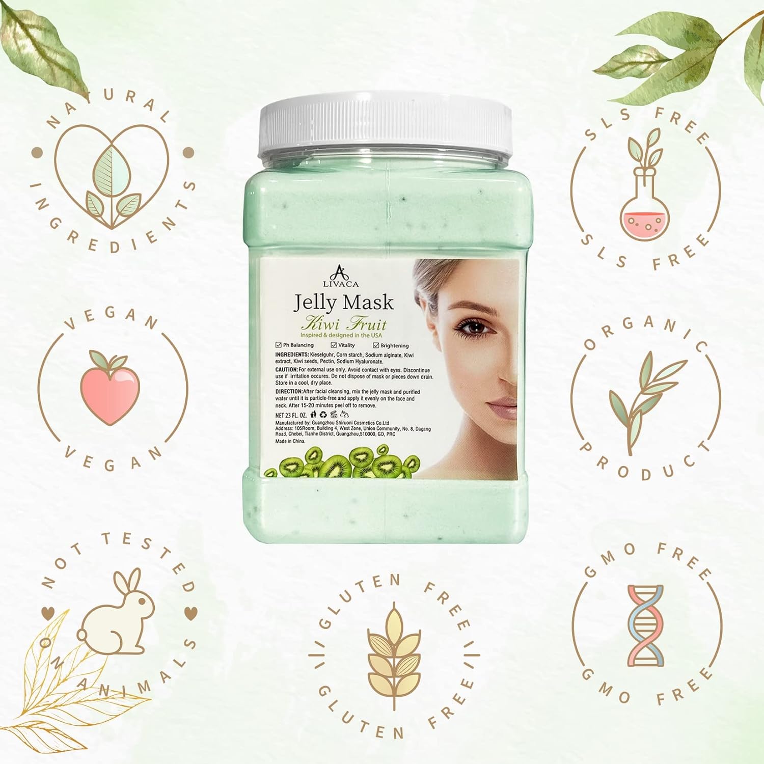 LIVACA Jelly Mask For Facials - Kiwi Fruit Face Mask for Instant Hydration - Jelly Face Mask Powder 23 Fl Oz - Facial Skin Care Product Peel Off for Smoothing, Moisturizing, Cleansing (Kiwi) : Beauty & Personal Care