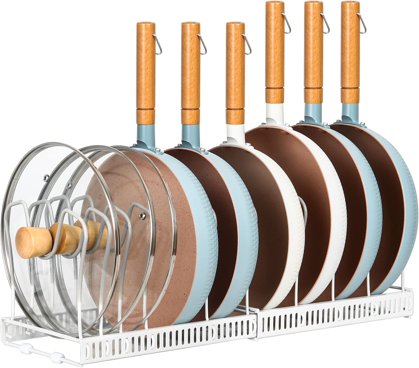 10+ Expandable Pot and Pan Lid Rack Organizer for Cabinet(Black)