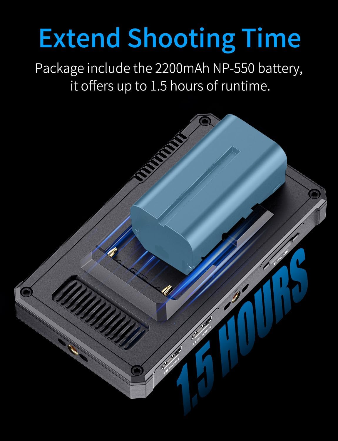 FEELWORLD PS6 5.5Inch OLED Vertical Horizontal Camera Field DSLR Monitor with 550nit 1080P Touchscreen 4K 60Hz HDMI Input Output, F550 Battery and case, Lightweight 148g for Videography